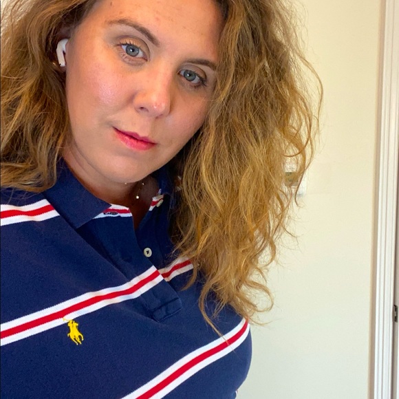 Men’s red, white, and blue yellow pony polo. - Picture 3 of 5